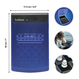 Lexibook, Electronic Travel Chess Set, 32 Figures, 64 Difficulty Levels, 1 to 2 Players, Strategy Game, Family Game, LCG500