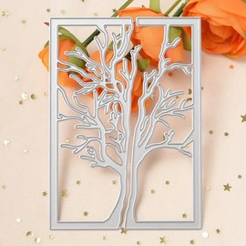 Split Tree Frame Metal Die Cuts, Split Tree Frame Metal Cutting Dies Cut Stencils Card Paper Craft DIY Template Metal Cutting Dies Album Embossing Paper Dies for Card Making Scrapbooking
