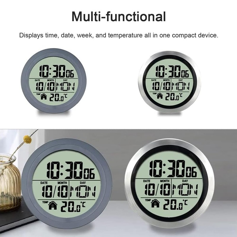 Nagoyuki 1 Piece No Punching Suction Cup Clock Gray Plastic