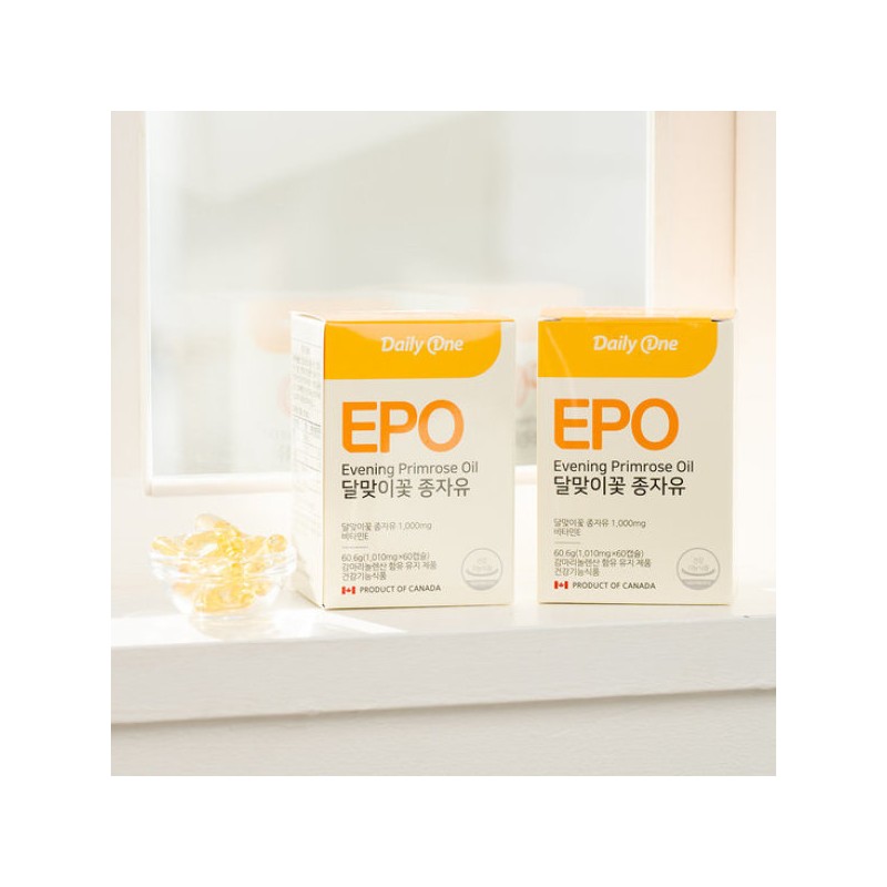DailyOne 데일리원 EPO 달맞이꽃 종자유 비타민E 1010mg X 60캡슐 1통