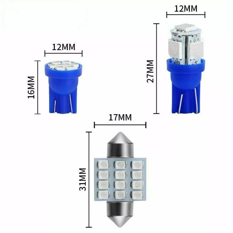 SHENKENUO For 2006 2007-2010 Dodge Charger Premium Blue LED Interior