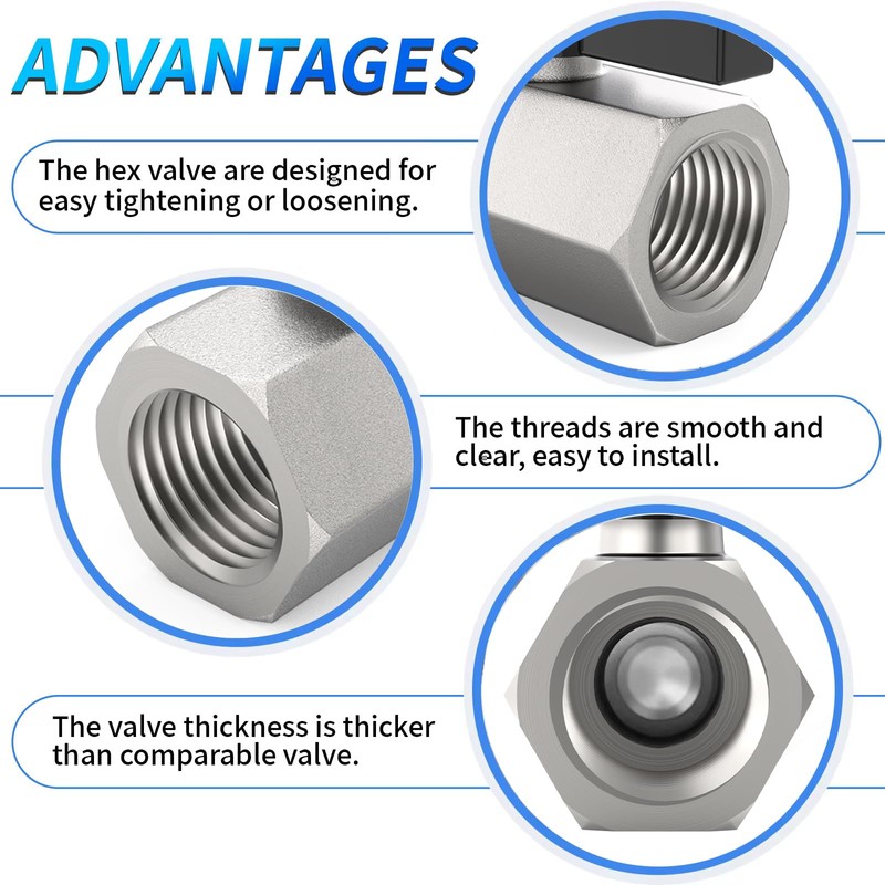 ChillWaves Brass Mini Ball Valve, Shut Off Switch Ball Valve