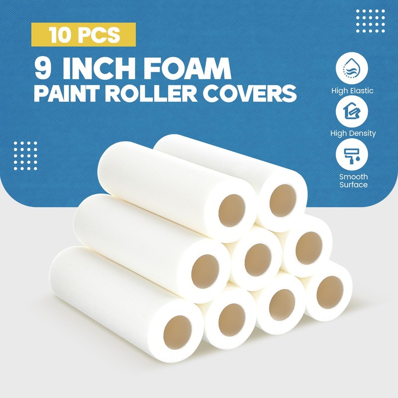 Nuenen 10 Pcs 9 Inch Foam Paint Roller, High Density