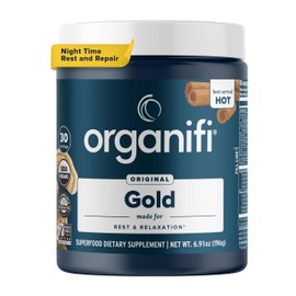 Organifi: Gold - Superfood Supplement Powder - 30 Servings - Stress Support, Better Rest, Relaxation and Promotes Restful Sleep - Turmeric and Reishi Infused