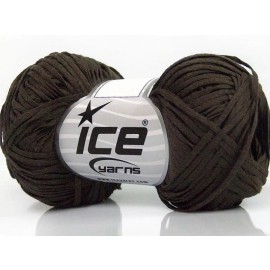 Ice Yarns Dark Brown Violino 56697 Ice Yarns Skinny Woven Ribbon Yarn 50gr 109yd
