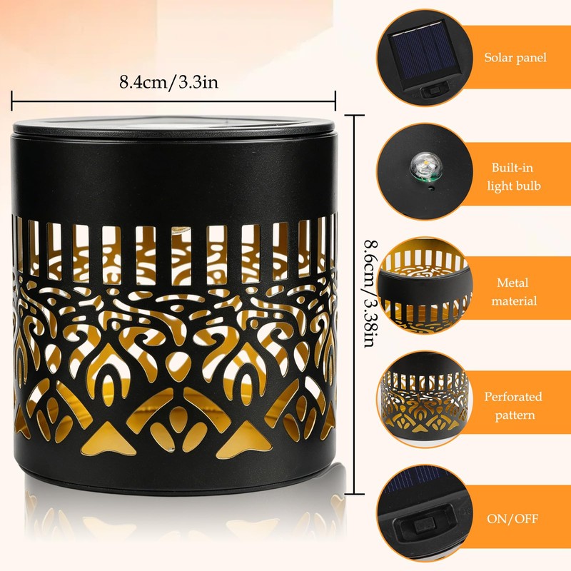 Bajorp Decorative Solar Mandala Lights,Solar Powered Outdoor Deck Step Wall