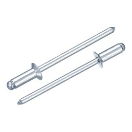 sourcing map 50Pcs 1/8"x5/16" Countersunk Head Blind Rivets, Zinc-Plated Carbon Steel Grip and Mandrel Cap Blind Rivets, Silver