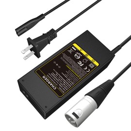 TREE.NB 42V 2A 3-Pin XLR Charger 36V Li-ion Battery Charging Adapter with 3-Pin Male XLR Connector