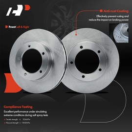 A-Premium 12.31 in (312.8 mm) Front Vented Disc Brake Rotors + Ceramic Pads Kit Compatible with Select Toyota & Lexus Models - Land Cruiser 1998-2007, LX470 1998-2007, 4.7L, 6-PC Set