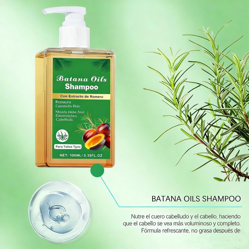 Champú Batana con Romero 100mL - Fortalece Raíces, Controla Aceite