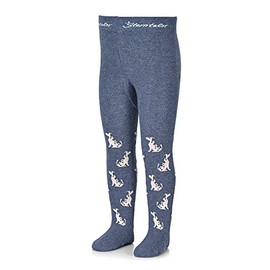 Sterntaler Baby Girls' Dalmatian Tights, Blue (ink blue)