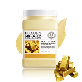 Soleneva 24K Gold Peel Off Maske Gesicht 540g - Jelly Mask Powder for Gesichtsmasken Selber Machen - Gelee-Gesichtsmaskenpulver mit 24K Gold - Maske Gesicht für Glatte Haut und Anti Falten (goldene)