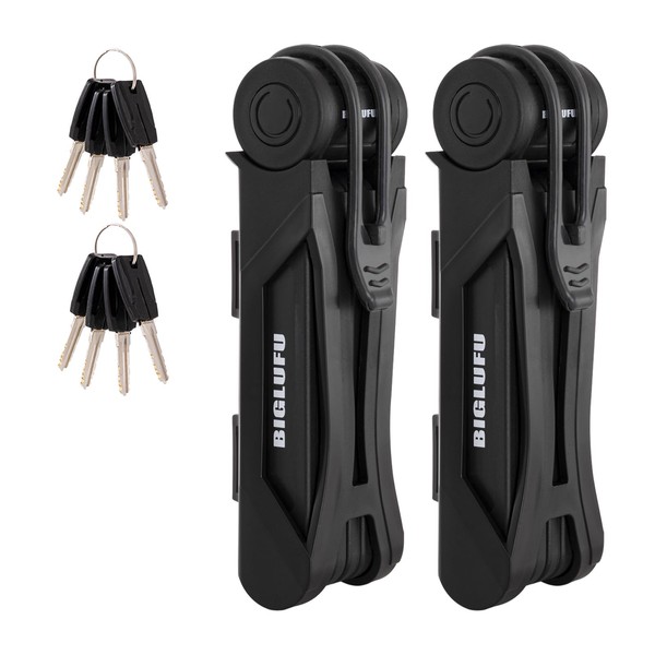 BIGLUFU Bike Lock Bicycle Scooter Motorcycle Folding Locks with 4Keys,