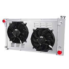 Tepilauda 3 Row All Aluminum Radiator & Fan Shroud for 1967-1972 Chevy GMC C/K Series C10 C20 C30 K10 K20 K25 Trucks Blazer Pickup Suburban Van 1968 1969 1970 1971 radiators