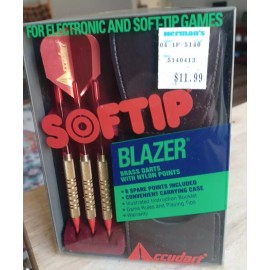 Accudart Vintage Accudart Blazer Brass Darts Nylon Tip NEW With Extra Red Weight 14 Gra