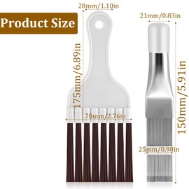 OIGWBPH 2 x Condenser Cleaning Comb, Air Conditioning Condenser Fin Comb, Lamellar Comb, Stainless Steel Fin Cleaning Brush, Evaporator Cooler Repair Tool
