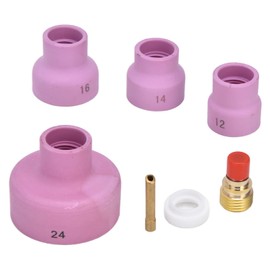Ejoyous Welding Cups, Gas Lens Kit Includes 4 PCS Ceramic Cup Electrode Holder Connector and PTFE Front Cover for WP 9 20 25, Welding Torch Accessories Kit