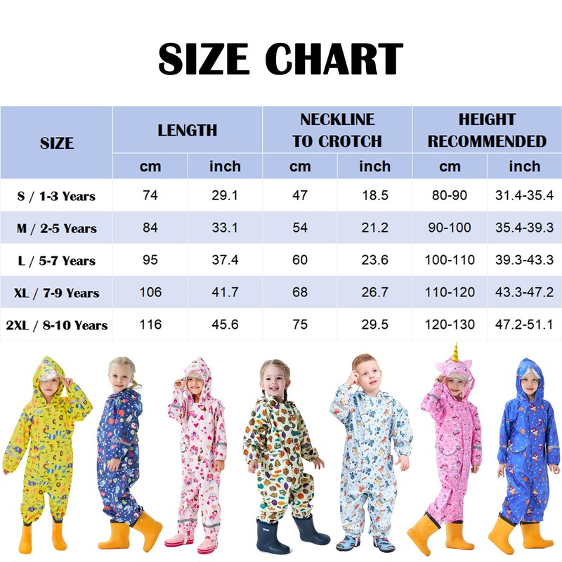 Fewlby - Traje de lluvia impermeable para niños con capucha,