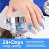 EODCI Dip Powder Nail Set, Blue Shimmering, All Seasons, 28