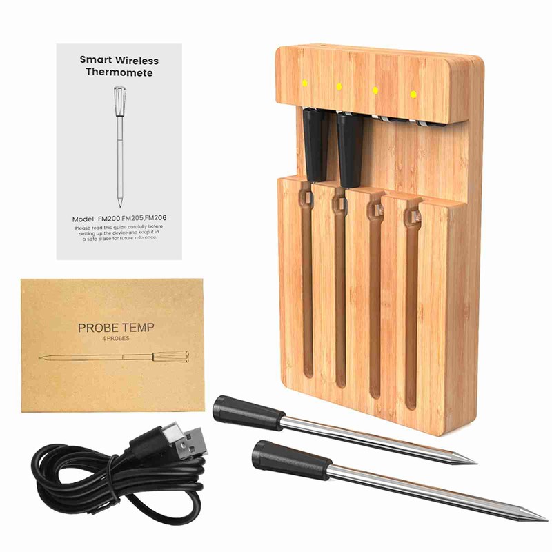 Bluetooth Barbecue Thermometer 0-100°C IPX7 Water Resistant Smart Wireless Probe