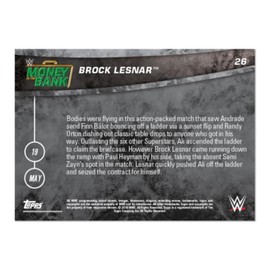 2019 Topps Now WWE Wrestling #26 Brock Lesnar Wins Mens Money in the Bank Ladder Match VERY RARE PRINT RUN UNDER 50