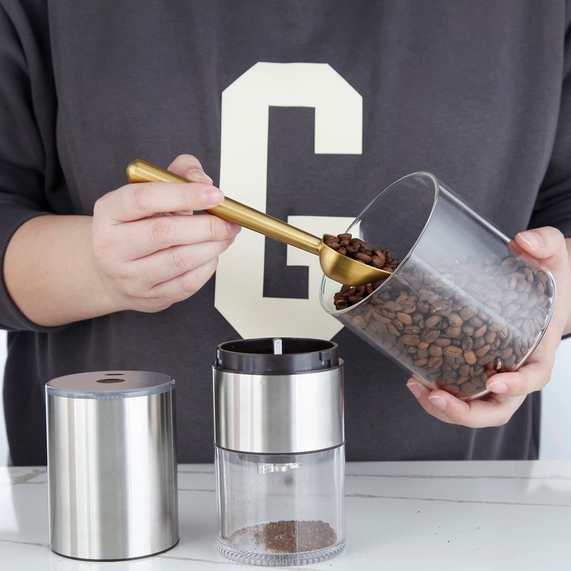 Easyworkz ステンレス鋼 ロング ハンドル コーヒースクープ 7g 計量スプーン「真鍮ゴールド」