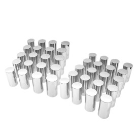New 33mm by 4" ABS Chrome Thread on Flat Top Cylinder Nut Cover Caps for Semi Trucks Trailers,Anti-RustSpecification: 60pcs, Thread size: M33