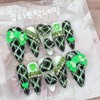 Green Gyaru Cosplay Handmade Nail Tips - Stiletto L /