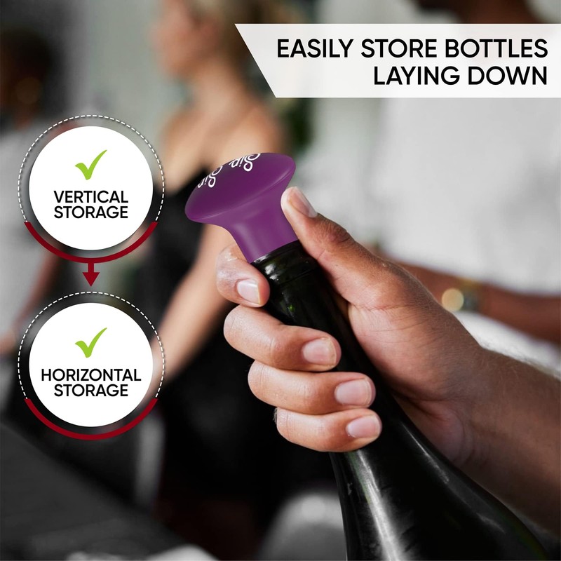Hint Ov 4 Pack Silicone Wine Bottle Stoppers