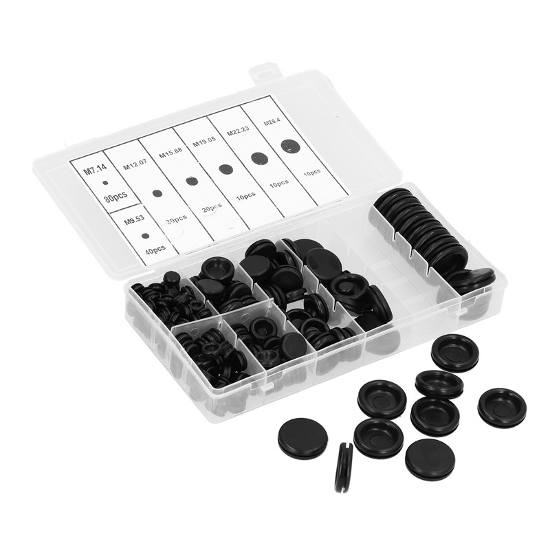200Pcs Wire Washer Kit Rubber Grommet Dustproof Insulated Fireproof for