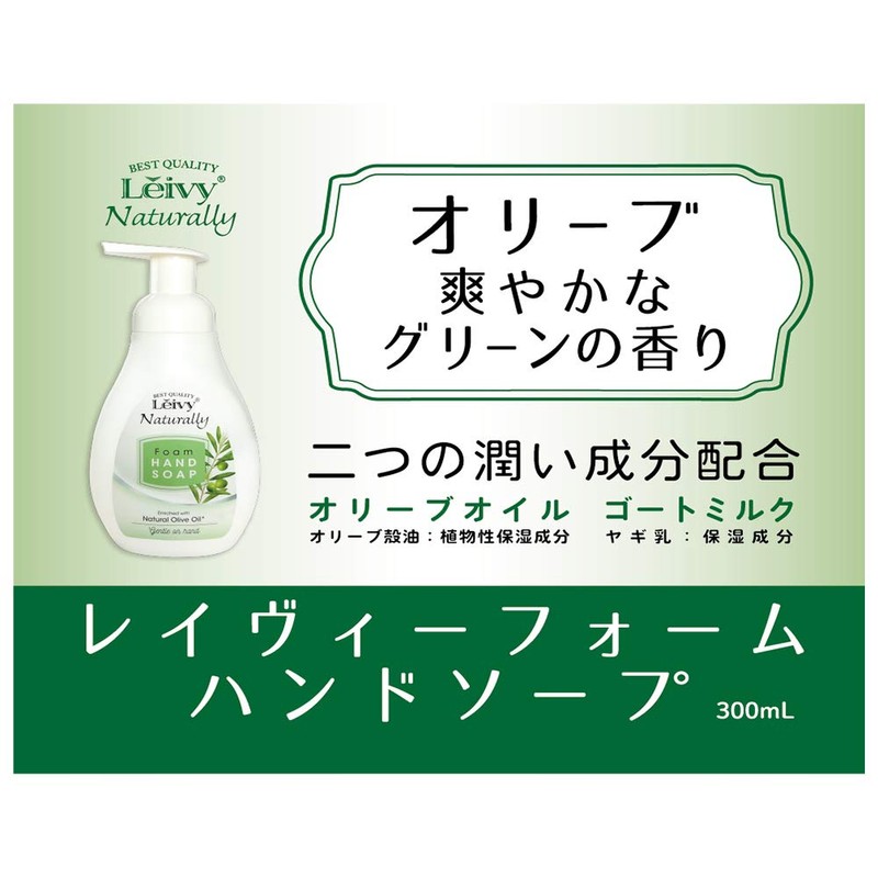 Leivy Foam Hand Soap, Olive 10.1 fl oz (300 ml),