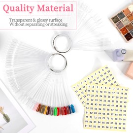 BQAN 100Pcs Nail Swatch Sticks with Ring, Nails Art Display Nail Swatch Sticks | Nail Practice Sticks for Nail Polish Display Tips