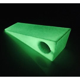 Glow in The Dark Powder Coated Aluminum Door chocks Glow in the dark green 1.5inch wide 1.5inch tall and 4.5inch long
