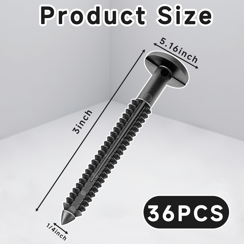 36Pcs 3 Inch Vinyl Shutter Fasteners Strongest Shutter Screws Window