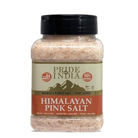 Pride Of India - PACK of 6 - Dark Himalayan Pink Salt - Enriched w/ 84+ Natural Minerals, Fine Grind 1 Pound (16 oz) Dual Sifting Jar - Easy Flow Granules - No Grinding Needed, Unrefined