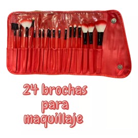 beauty all 24 Brochas Para Maquillaje Profesional C/ Regalo Portabrocha
