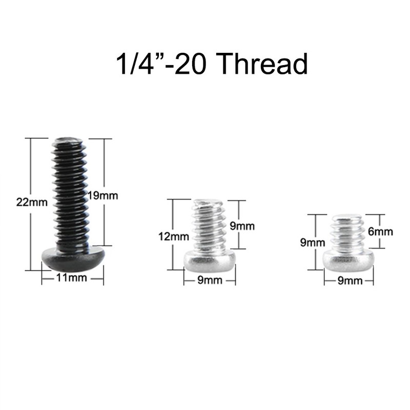 NICEYRIG 1/4 Inch-20 Thread Hex Screw, Pack of 12