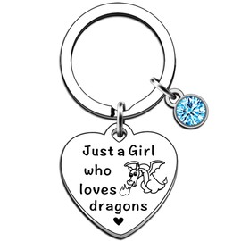 JMIMO Dragons Keyring Dragons Gifts for Girls Just A Girl Who Love Dragons