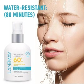 LaneMay SPF 60 Facial Sunscreen Lotion with Hyaluronic Acid and Vitamin E