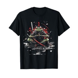 Samurai Frog Japanese Kanji Samurai Warrior Frog T-Shirt