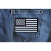 US Flag Black White Patch 4 Inch - 4x2.5 inch.