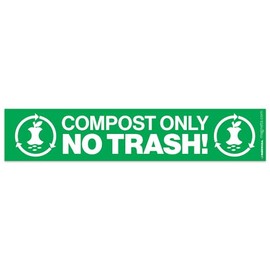 Compost Only No Trash Magnet Sign – 2" x 10" Green Magnetic Label for Waste Sorting – Reminder for Kitchens, Offices, Cafeterias, Breakrooms, Shared Spaces – Made in the USA