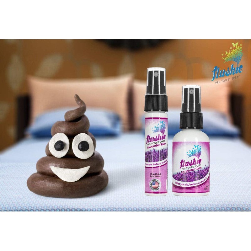 Flushie Pre-Toilet Spray 8-Ounce Bottle, Bathroom Deodorizer Perfect for Travel