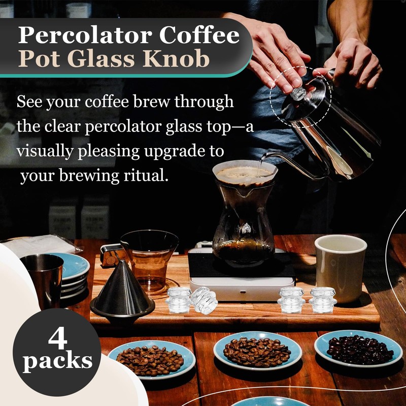 4Pcs Coffee Percolator Glass Top Replacement - Percolator Glass Top