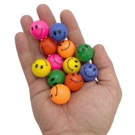 Mandarin Bird Toys 2174 Pk12 Smiley Rubber Bouncers - Brightly Colored Rubber Ball Classic Bird Toy