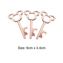 50Pcs Vintage Skeleton Key Bottle Openers with 50pcs Escort Card Tag and Twine for Wedding Party Favors Rustic Decoration (Rose Gold)