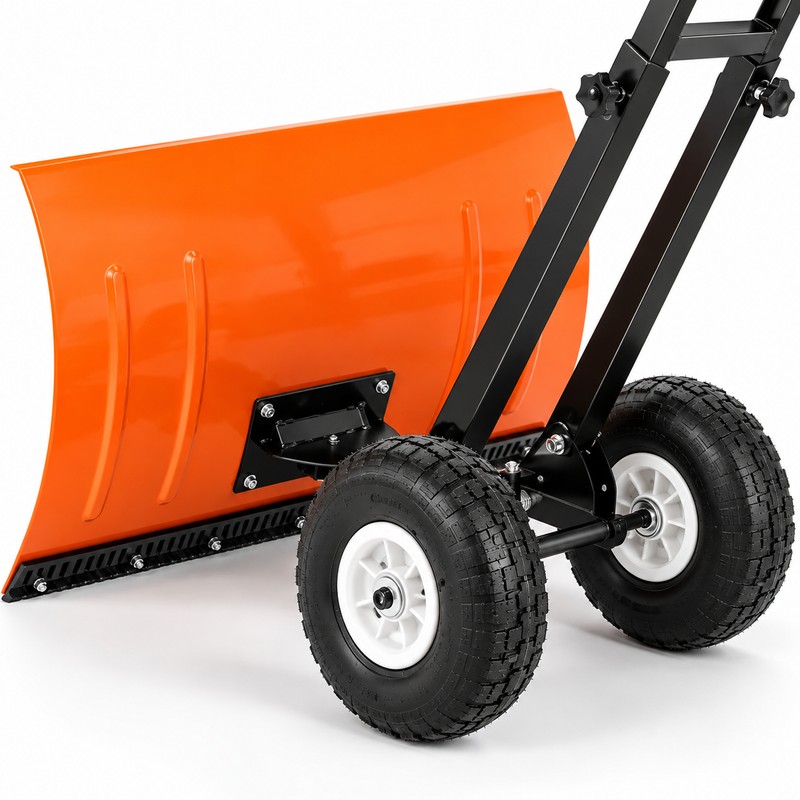 74cm Wheeled Snow Shovel for Driveways – 5-Position Adjustable Handle