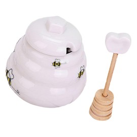 STOBAZA 2 Sets Decorative Ceramic Honey Pots Elegant Spice Jars for Kitchen Bakery High Grade Ceramic Honey Container with Attractive for Home Food Stores