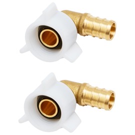 SUNGATOR 2-Pack 1/2" PEX Swivel Elbow Brass Crimp Fittings, Pex Fittings 1/2 inch 90 Degree Swivel Female Adapter For RV Faucet Connector, ASTM F1807