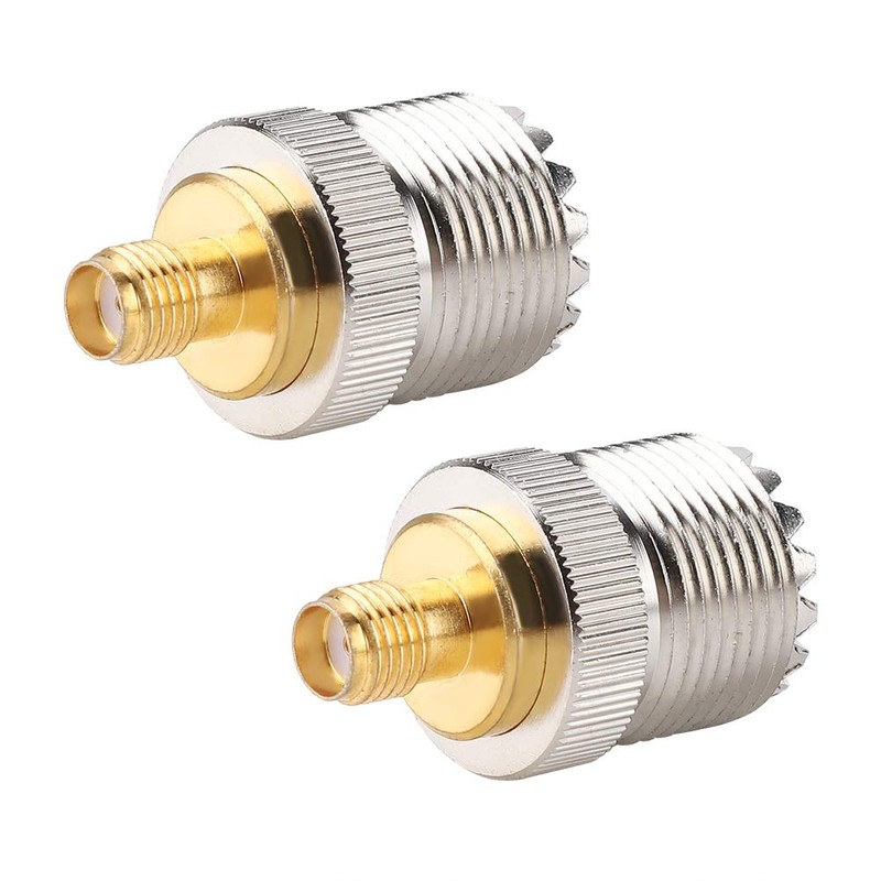 2PCS UHF Connector Female S0239 to SMA-F Adapter RF Coaxial